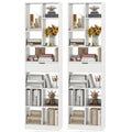 Gymax 2Pcs 71 Tall Bookcase W Drawer Modern Bookshelf W 10 Open