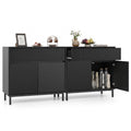 Gymax 2Pcs Buffet Cabinet W Storage Coffee Bar Console Table W 2 Doors