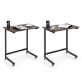 Gymax 2Pcs C Shaped End Table W Wheels Built In Phone Slot For Living