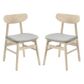 Gymax 2Pcs Dining Chair Fabric Upholstered Kitchen Armless Chairs