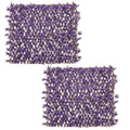 Gymax 2Pcs Expandable Fence Privacy Screen Decorative Faux Purple