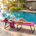 Gymax 2Pcs Folding Chaise Lounge Chair W Comfortable Headrest Easy