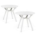 Gymax 2Pcs Outdoor Side Table 20 Round Storage Side Table