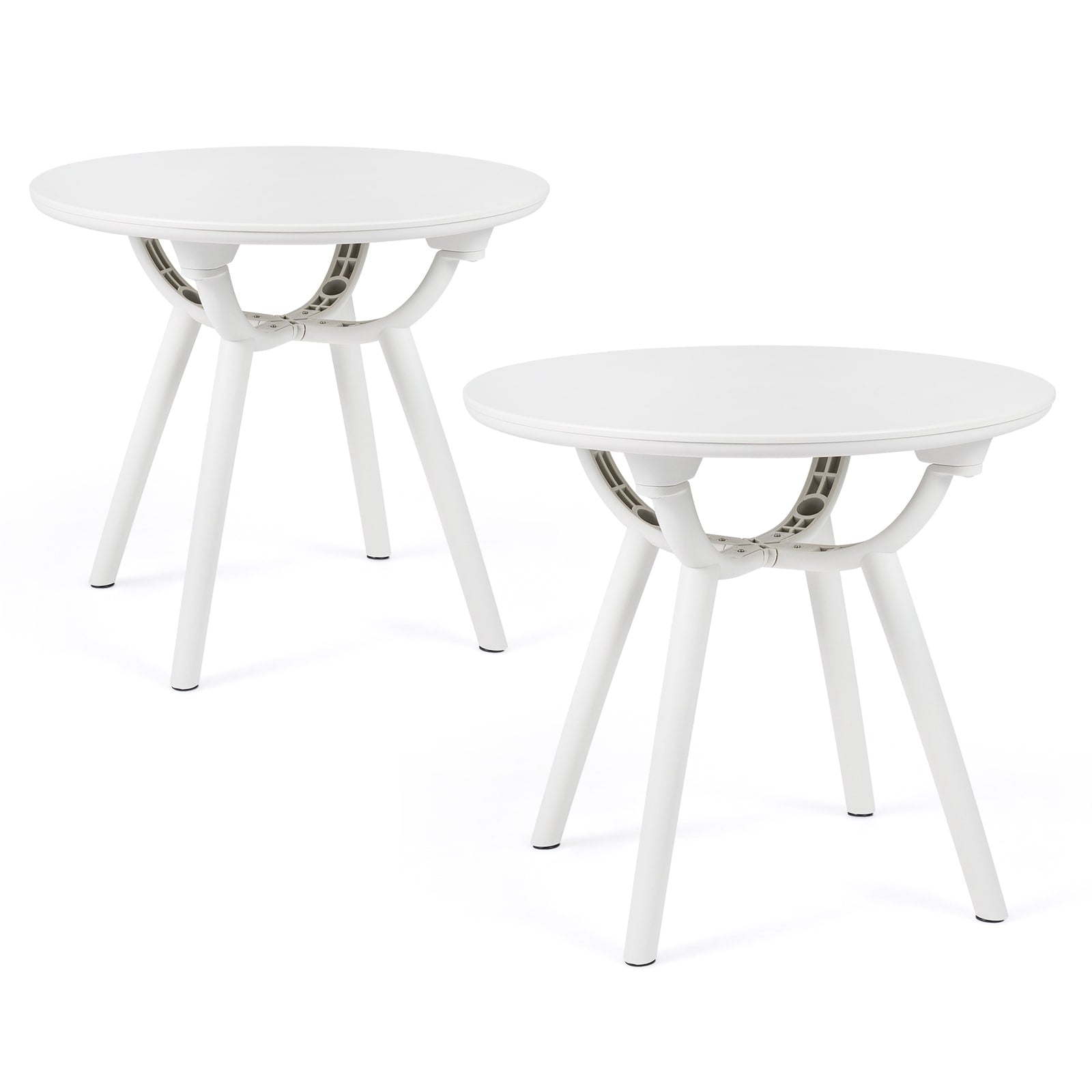 Gymax 2Pcs Outdoor Side Table 20 Round Storage Side Table