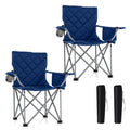 Gymax 2Pcs Oversized Camping Chairs Heavy Duty Outdoor Folding Chair