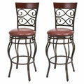 Gymax 2Pcs Retro Swivel Bar Stools W Padded Seat Home Kitchen Pub See Details