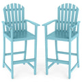 Gymax 2Pcs Tall Adirondack Chair W Back Armrests Footrest For