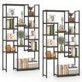 Gymax 2Pcs Tall Bookshelf W 12 Open Shelves Anti Tip Kit For Living