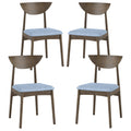 Gymax 2Pcs Wooden Dining Chair Linen Fabric Upholstered Kitchen Chairs