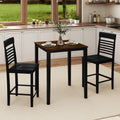 Gymax 3 Pcs Counter Height Dining Table Set For 2 Square Kitchen Table