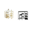 Gymax 3 Piece Pub Set W Faux Marble Top Bar Table And 2 Stools Dining Set Industrial
