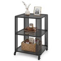 Gymax 3 Tier End Table W Wheels Rolling Side Table W Open Storage 1 Pcs