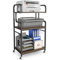 Gymax 3 Tier Rolling Printer Stand Home Office Large Printer Cart W