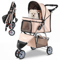 Gymax 3 Wheel Pet Stroller For Dogs Cats Up To 33 Lbs Foldable W