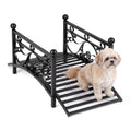 Gymax 3.3 Ft Garden Metal Bridge Outdoor Arched Bridge W Dual 3.3 Ft