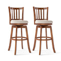 Gymax 30.5 Swivel Barstools Set Of 2 W Backrest Upholstered Seat