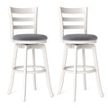 Gymax 30.5 Swivel Barstools Set Of 2 W Backrest Upholstered Seat