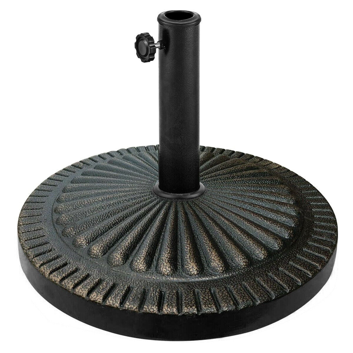 Gymax 30Lbs Round Patio Market Umbrella Base Heavy Duty Outdoor Stand As Pic