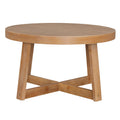 Gymax 30 Round Coffee Table W Solid Wood Cross Shaped Base.Farmhouse