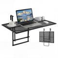 Gymax 31.5 Balcony Railing Table W 5 Position Adjustable Height For