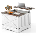 Gymax 31.5 Farmhouse Lift Top Coffee Table W Hidden Storage