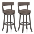 Gymax 31 Bar Height Chairs Set Of 2 W 360 Swivel Seat Back