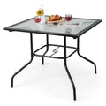 Gymax 35 Patio Dining Table Square Outdoor Dining Table W Tempered