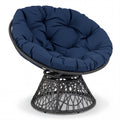 Gymax 360 Degreeswivel Papasan Chair Round Wicker Lounge Chair W Thick