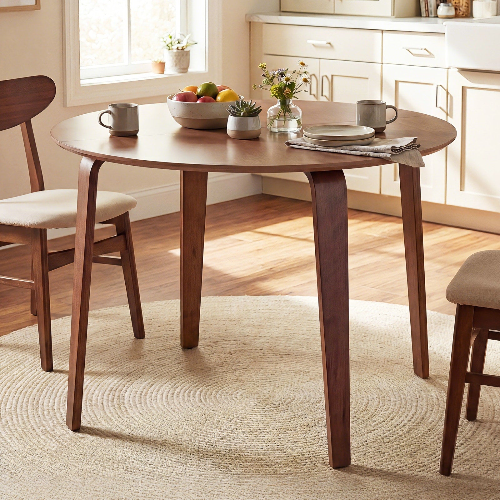Gymax 37.5 Round Kitchen Table Circle Dining Room Table W Rubber
