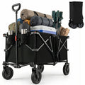 Gymax 38 Collapsible Wagon Cart W All Terrain Wheels 2 Cup Holders