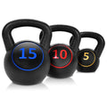 Gymax 3Pc Vinyl Kettlebell Kit Body Muscles Training Weights Set