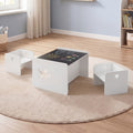 Gymax 3Pcs Kids Table And Chair Set W Chalkboard Lovely Patterns