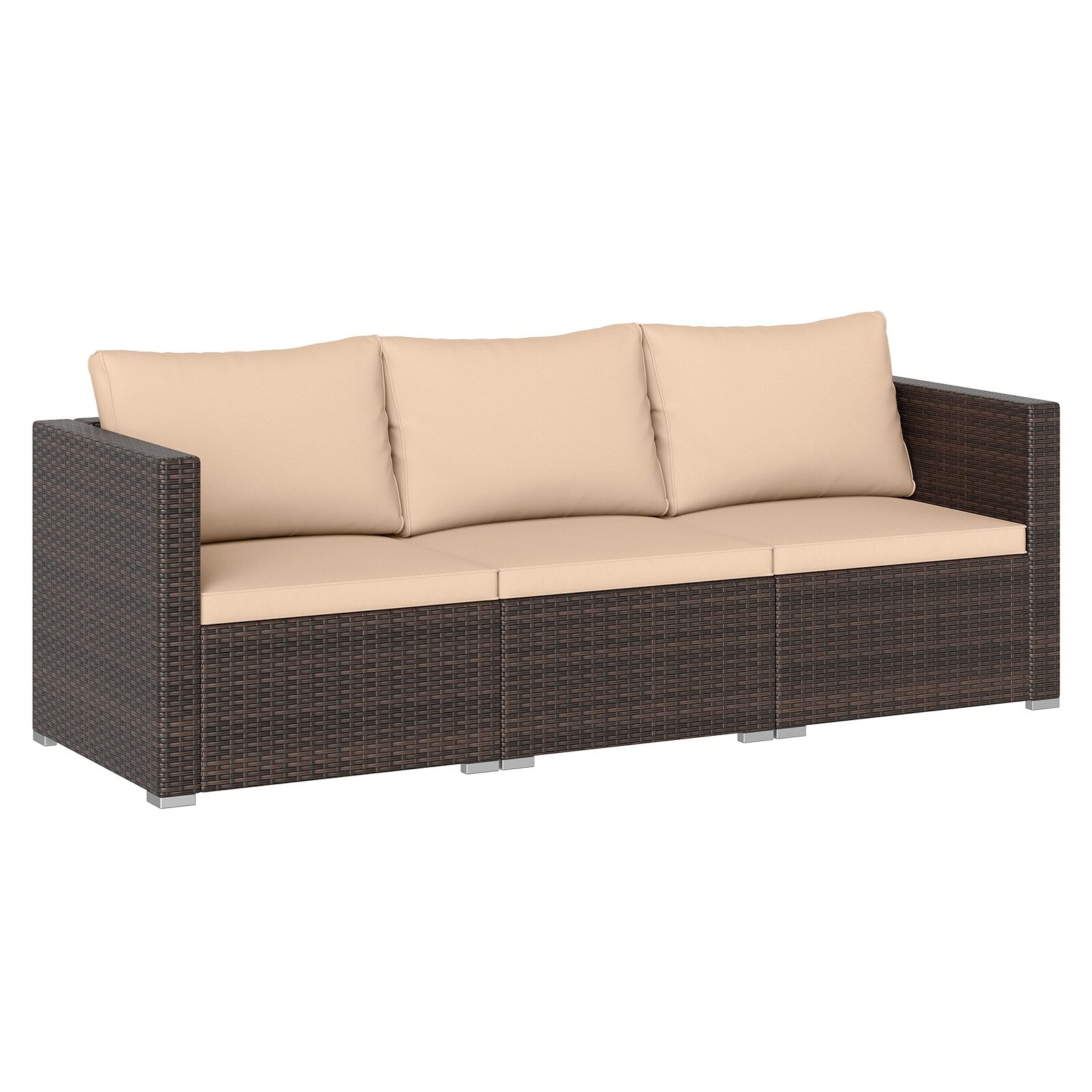 Gymax 3Pcs Patio Sectional Sofa Set W Right Arm Sofa Left Arm Sofa