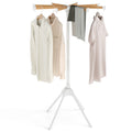 Gymax 4 Legs Clothes Drying Rack W 8 Bamboo Hanging Rods 40 Hanger