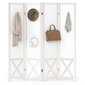 Gymax 4 Panel Pegboard Room Divider 67 Tall Foldable Privacy Screen
