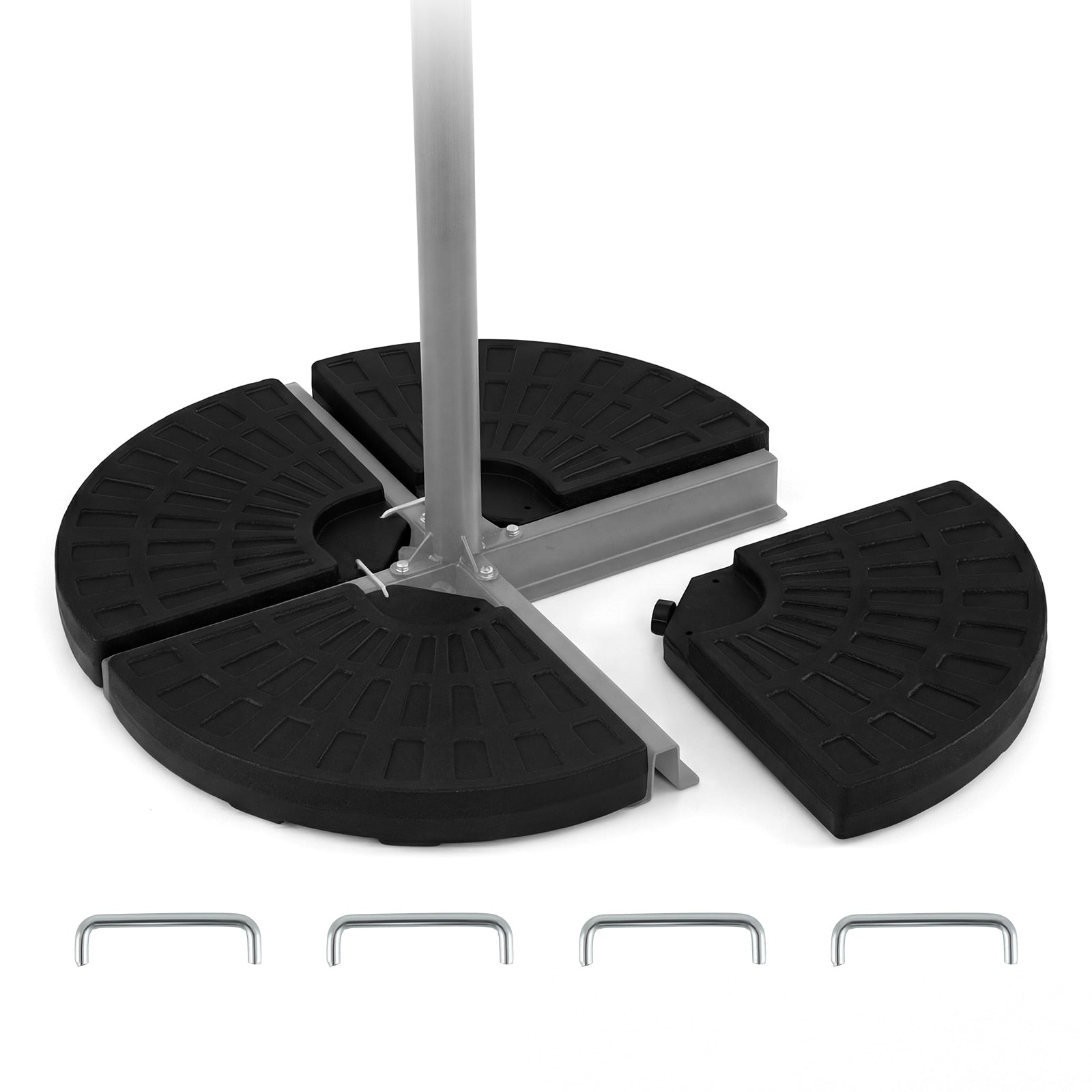 Gymax 4 Piece 140 Lbs Water Or Sand Filled Round Weight Plate Set