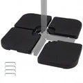 Gymax 4 Piece 164 Lbs Water Or Sand Filled Square Weight Plate Set