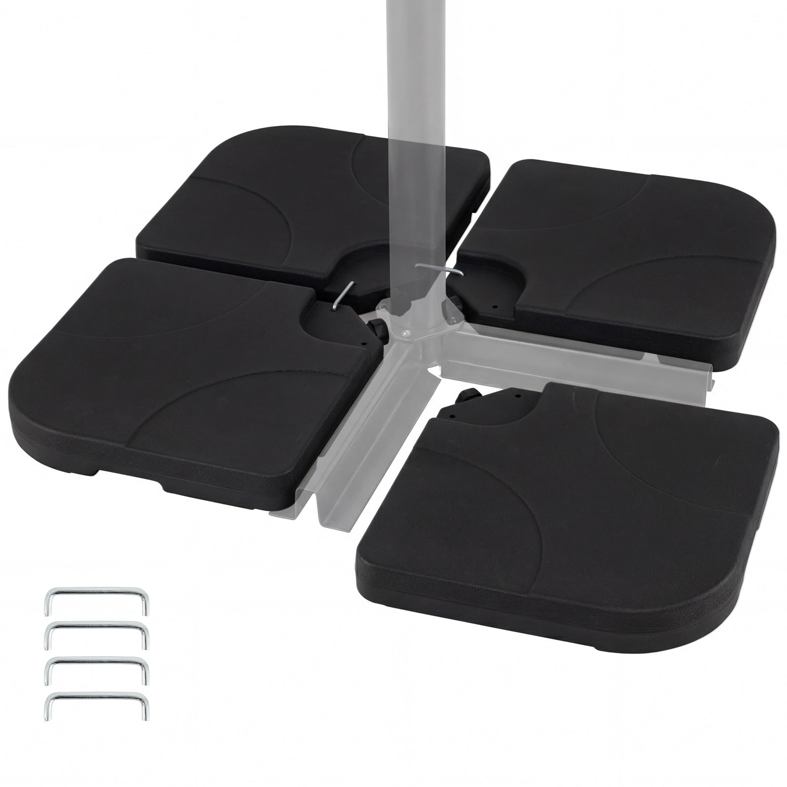 Gymax 4 Piece 164 Lbs Water Or Sand Filled Square Weight Plate Set