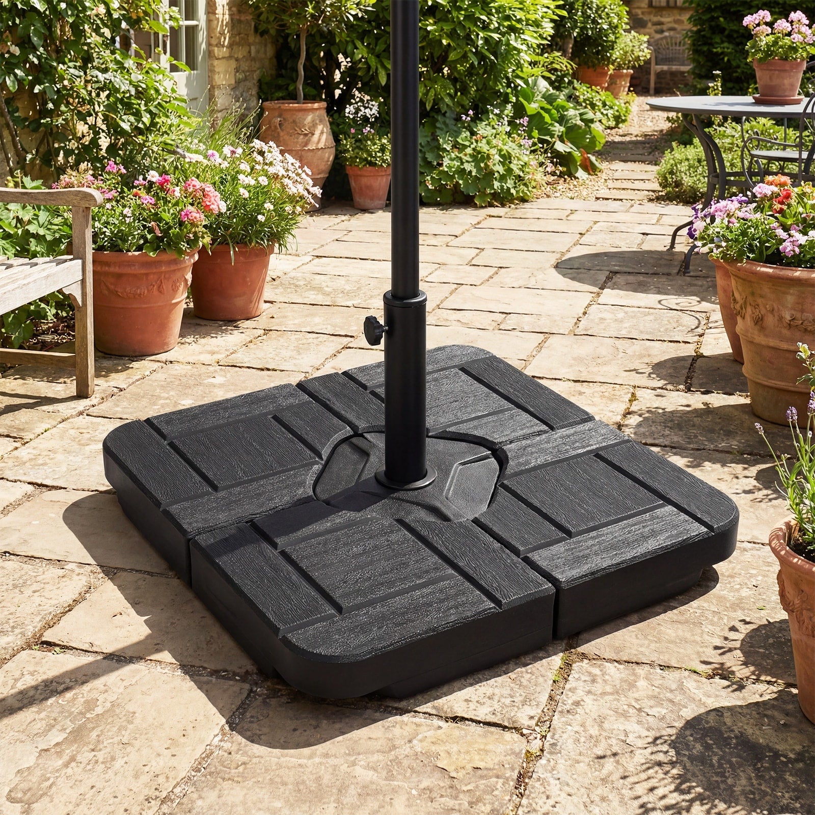 Gymax 4 Piece 188 Lbs Heavy Duty Cantilever Offset Patio Umbrella Base
