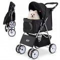 Gymax 4 Wheel Pet Stroller For Dogs Cats Up To 33 Lbs Foldable W