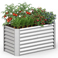 Gymax 4 X 2 X 2Ft Galvanized Raised Garden Bed W Open Ended Base For