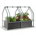 Gymax 4 X 2 X 3 Ft Small Galvanized Raised Garden Bed W Greenhouse