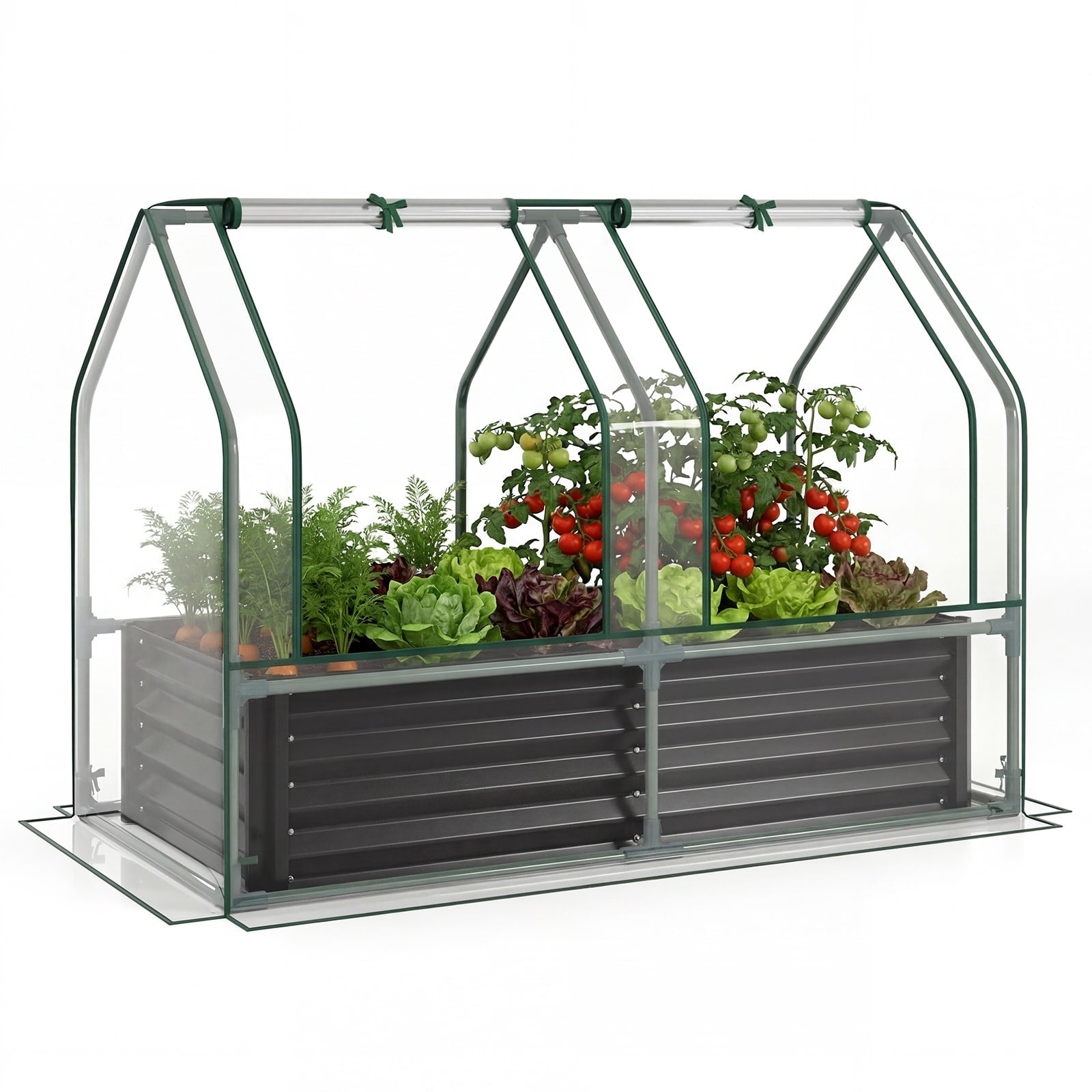 Gymax 4 X 2 X 3 Ft Small Galvanized Raised Garden Bed W Greenhouse