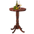 Gymax 42 Pub Bar Round Table Chess Table Bistro Vintage W Checker Top Pedestal Base As Pic