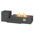 Gymax 42 Outdoor Rectangular Fire Table 50 000 Btu Propane Gas Fire