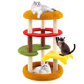 Gymax 42 Tall Cat Tree W Padded Perch Bed Sisal Scratching Posts Green Yellow Orange White Brown