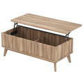 Gymax 43.5 Fluted Lift Top Coffee Table W Lift Tabletop Hidden