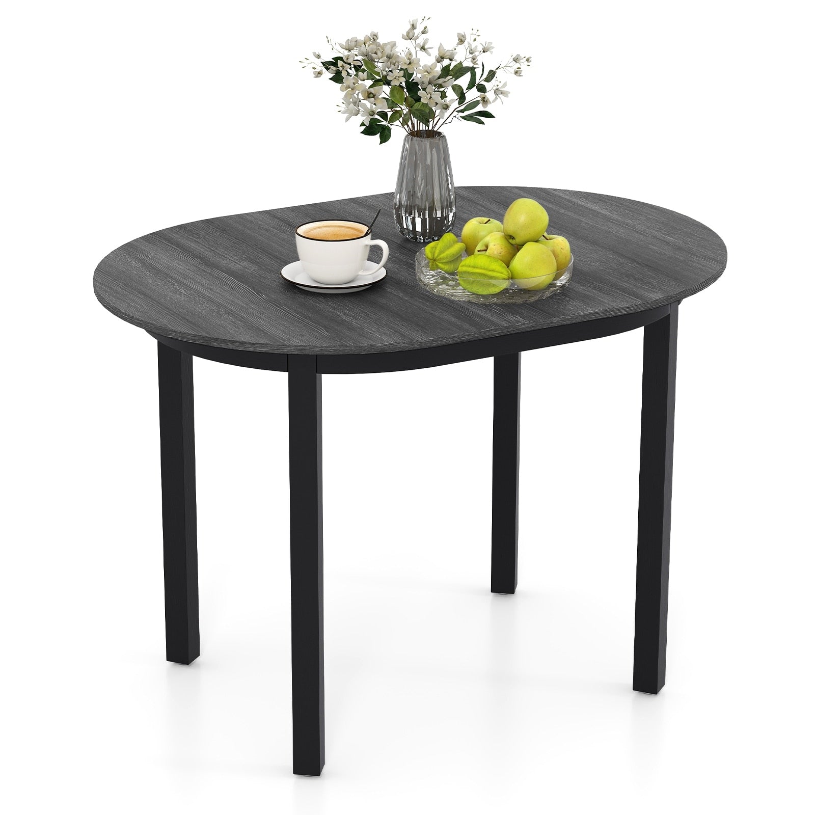 Gymax 43 Wooden Dining Table W Rubber Wood Legs For 2 4 People Load