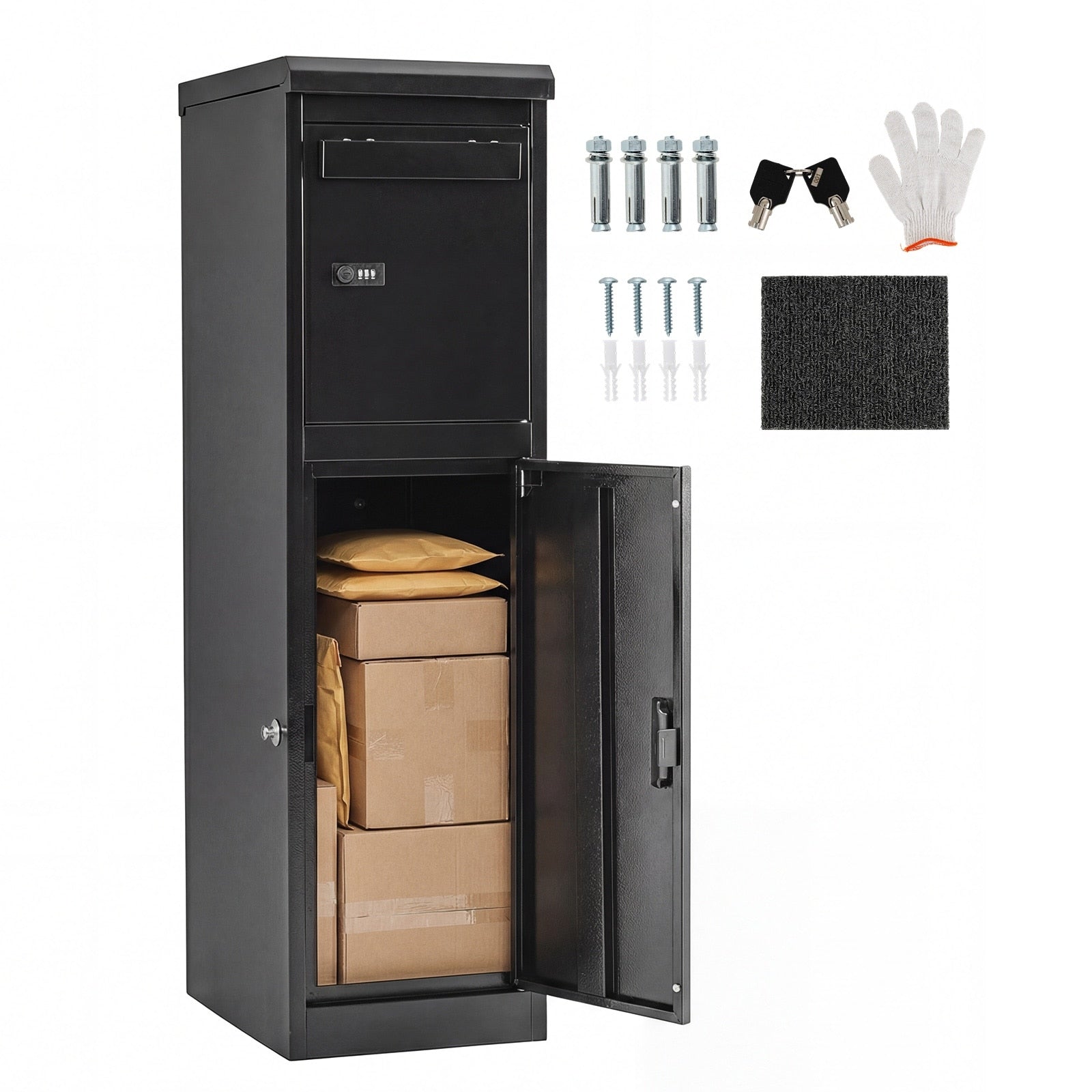 Gymax 44 Package Delivery Box For Outside W Lockable Doors Coded