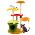 Gymax 46 Tall Cat Tree W Hanging Basket Bed Condo Padded Perch Sisal Green Yellow Orange White Brown